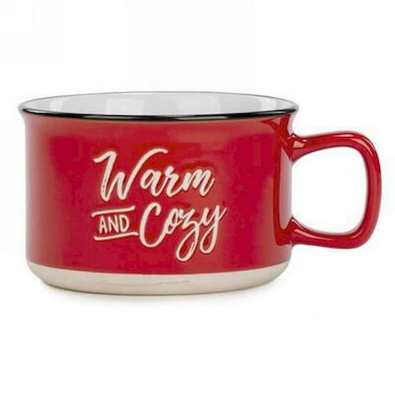 MDR Trading AP-PAD251CW Red & White Ceramic Warm & Cozy Latte Mug