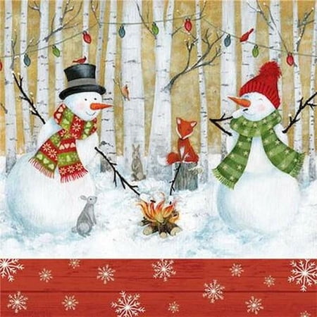 MDR Trading AP-XNAP1187-SNM Snowmen & Campfire Napkins - Pack of 20