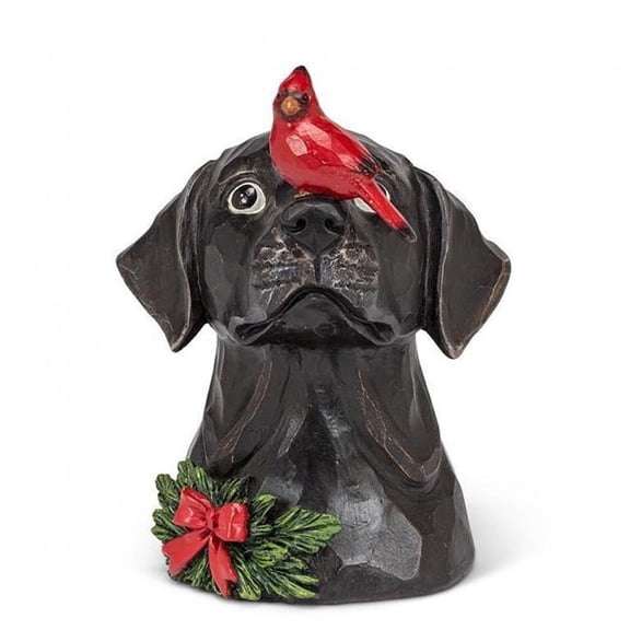 MDR Trading Inc. AB-27-LAWSON-190 Black Labrador Head With A Cardinal Figurine