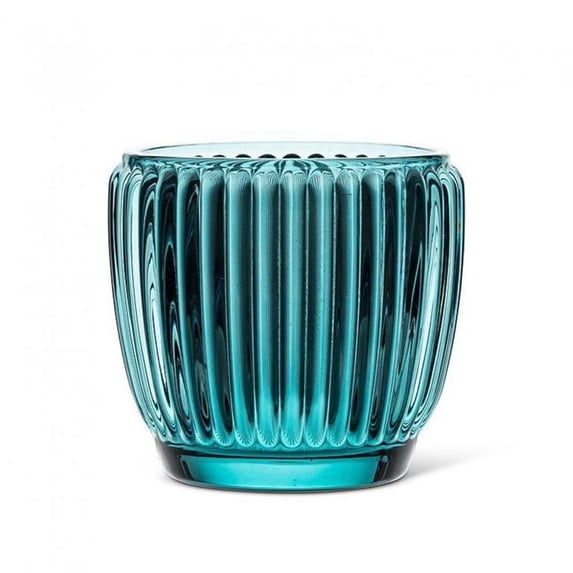 MDR Trading Inc. AB-27-METRO-923-BLU_Q01 Small Navy Blue Ribbed Votive Candle Holder