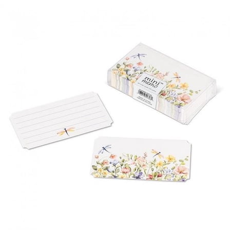 MDR Trading Inc. AB-27-MM-JARDIN Set Of 50 Floral & Dragonfly Mini Note Paper