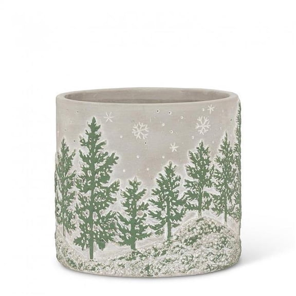 MDR Trading Inc. AB-27-PINECREST-839-MD Medium Winter Pine Scene Planter