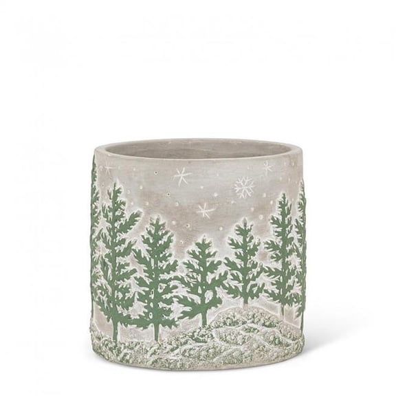 MDR Trading Inc. AB-27-PINECREST-839-SM Small Winter Pine Scene Planter