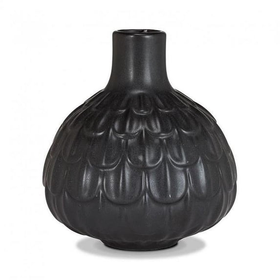 MDR Trading Inc. AB-27-POMPEII-848-LG Matte Black Bulb Shaped Vase