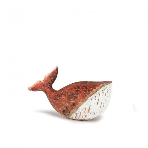 MDR Trading Inc. AB-27-SHORELINE-583 Carved Red And White Whale Figurine