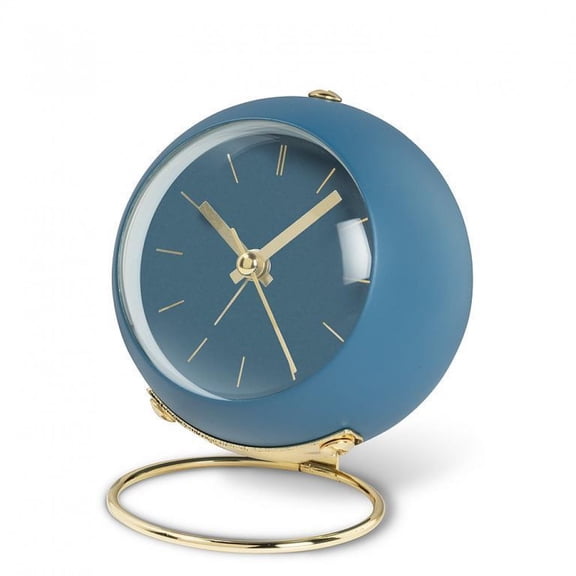 MDR Trading Inc. AB-27-TIKTOK-203-BLU Blue Ball With Gold Loop Stand Alarm Clock