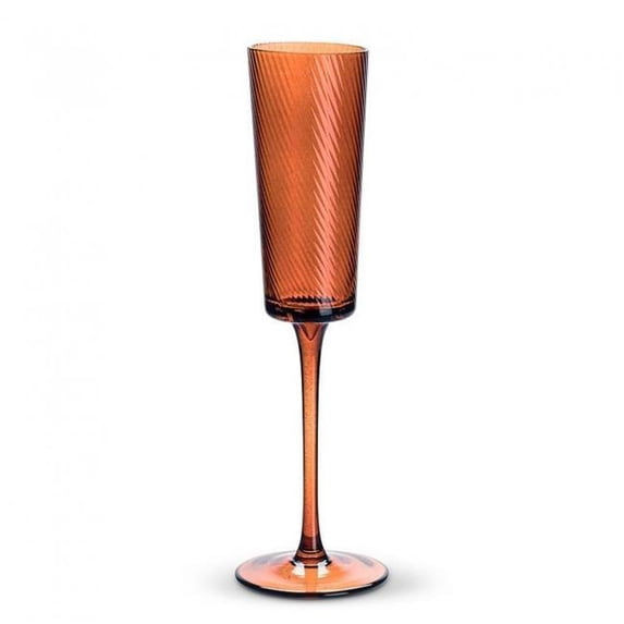 MDR Trading Inc. AB-27-TORA-FLUTE Dark Amber Optic Swirl Flute Glass