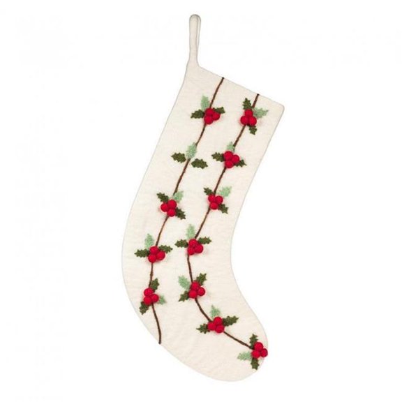 MDR Trading Inc. AB-28-NEPAL-115 Holly And Berries Patterned Stocking