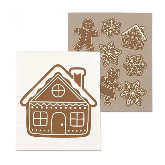 MDR Trading Inc. AB-84-ASD-GINGERBREAD Set Of 2 Gingerbread Themed Dishcloth