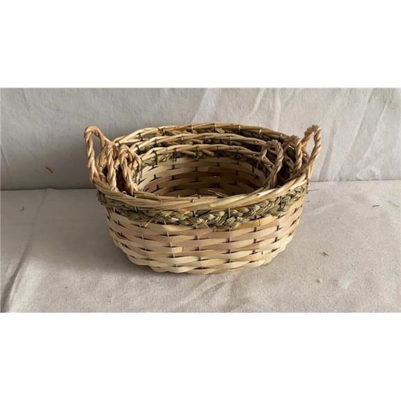 MDR Trading Inc. AI-2435-284 Set Of 3 Oval Handled Baskets