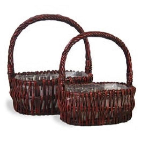 MDR Trading Inc. AI-4266RS Set Of 2 Oval Willow Handled Baskets