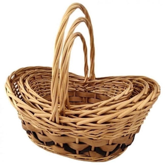 MDR Trading Inc. AI-4272BUFF Set Of 3 Honey Color With Handles Oval Baskets