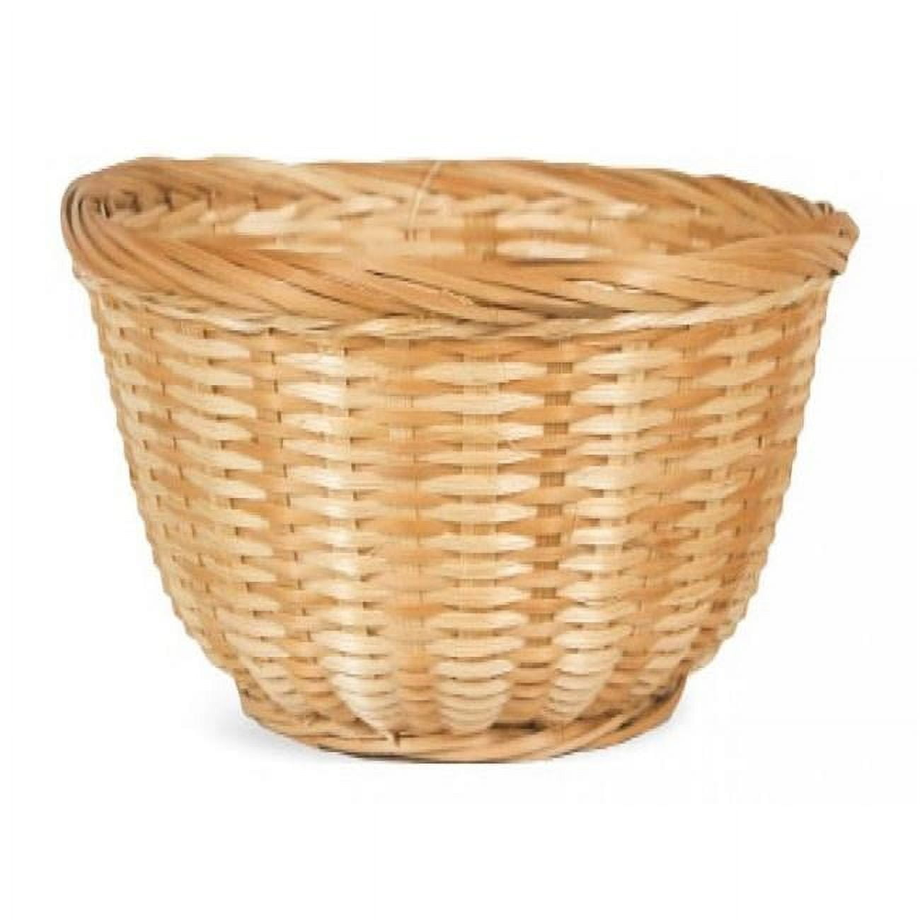 Beige Round Bamboo Bread Basket for Food Storage