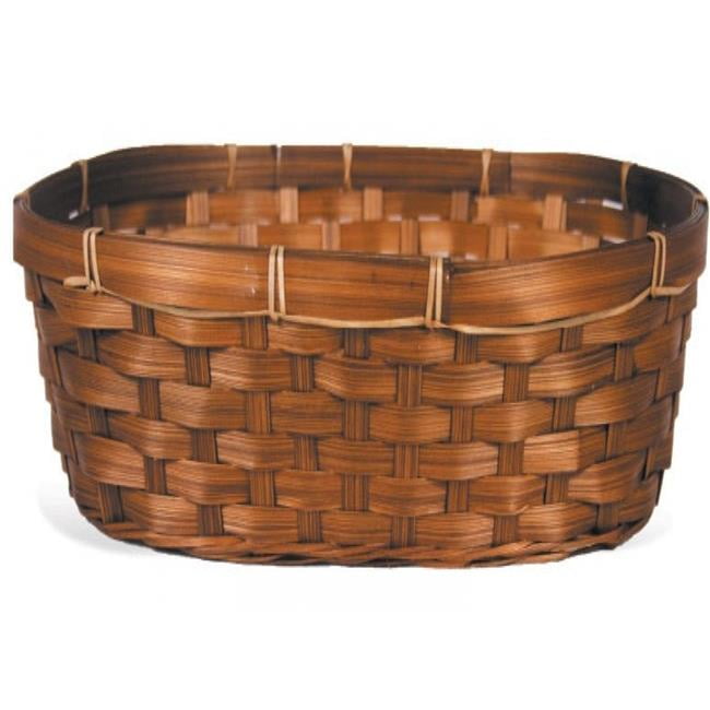 Oval Brown Bamboo Storage Basket