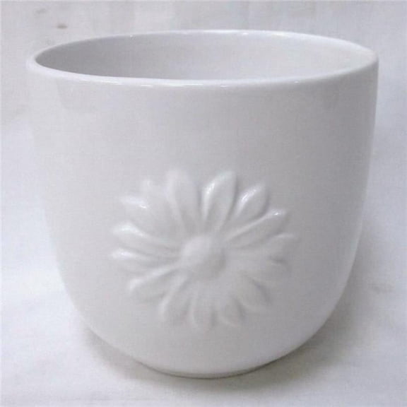 MDR Trading Inc. AI-CE00-4002_Q01 White With Daisy Pattern Planter