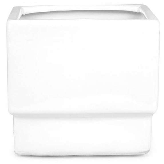 MDR Trading Inc. AI-CE01WH_Q01 Glazed White Square Planter