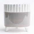 thumbnail image 1 of MDR Trading Inc. AI-CE10-152_Q01 Footed Gray With White And Black Stripes Planter, 1 of 1