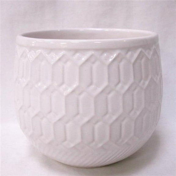MDR Trading Inc. AI-CE115-302_Q01 White With Geometric Pattern Planter