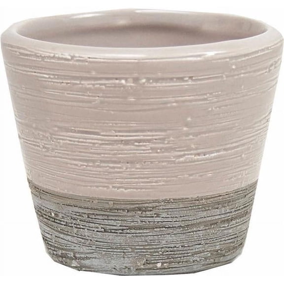 MDR Trading Inc. AI-CE85NGR_Q01 Gray Base With Beige Paint Brush Effect Planter