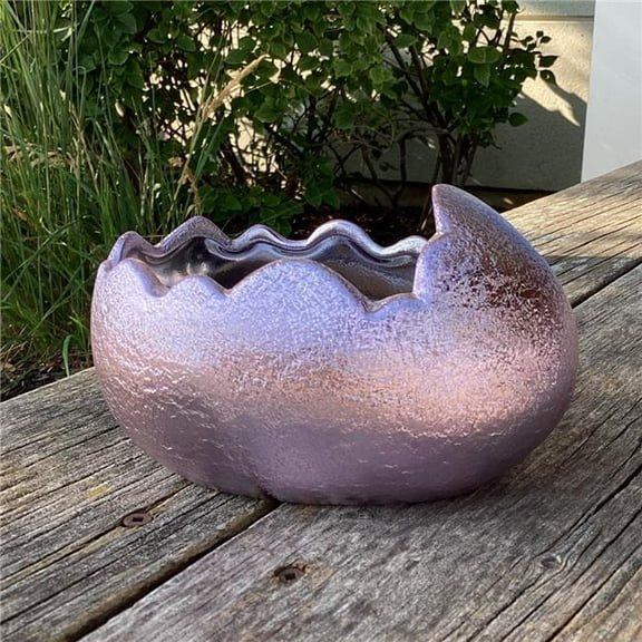 MDR Trading Inc. AI-CE955-508_Q01 Metallic Electroplated Lavender Cracked Egg Planter