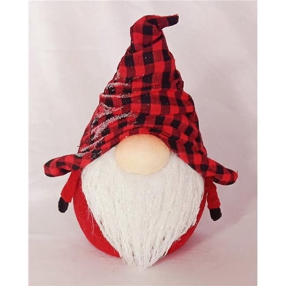 MDR Trading Inc. AI-FL7155_Q01 Gnome In Red And Black Buffalo Check Hat Decoration