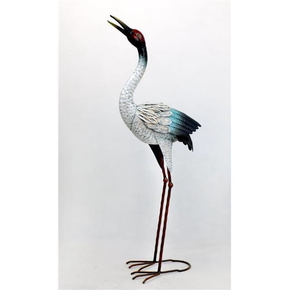 MDR Trading Inc. AI-GG9578_Q01 Heron With Blue Tipped Wings Metal Garden Sculpture