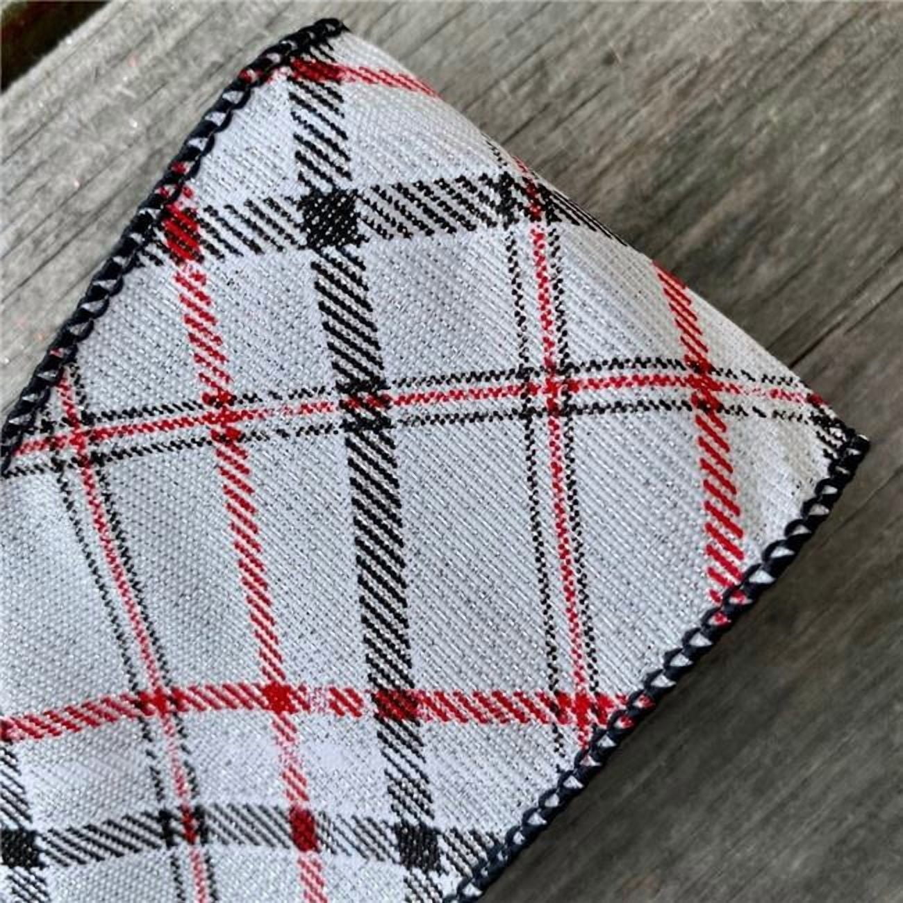MDR Trading Inc. AI-RI401028_Q01 2.5'X25Yds- Wired Red,White And Black Diagonal Plaid Ribbon