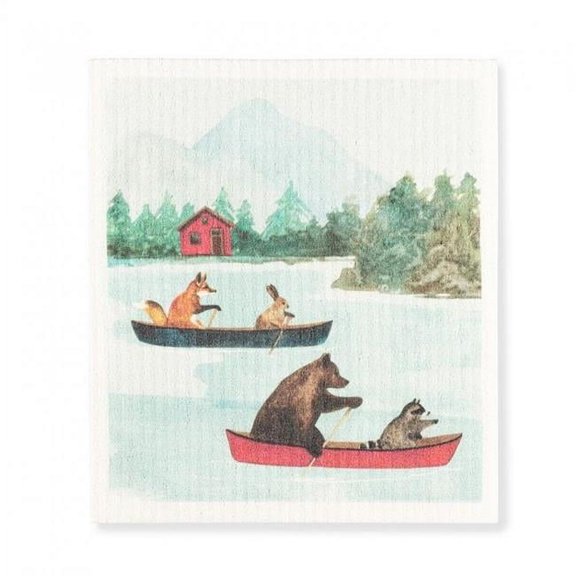 MDR Trading Inc. AB-20-ASD-018_Q01 Animals In Canoes Dishcloth
