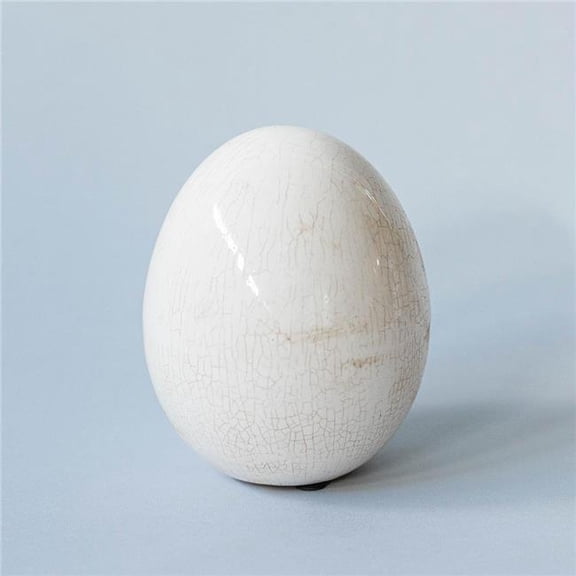 MDR Trading Inc. FP-ECX-175_Q01 Antique Cream Crackle Look Ceramic Egg Figurine