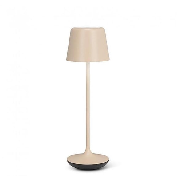 Abbott Bell Shape LED Table Lamp, Rechargeable Dimmable Light with Charging Base, Sleek Modern Accent for Home or Hospitality, 9.5", Matte Sand