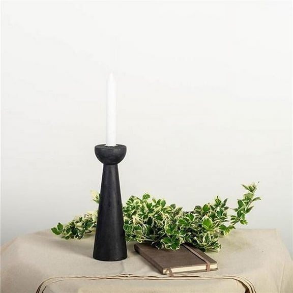MDR Trading Inc. FP-WEN-16950-02_Q01 Black Wooden Cup Shape Top Candle Holder
