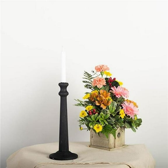 MDR Trading Inc. FP-WEN-16916-01_Q01 Black Wooden Taper Candle Holder