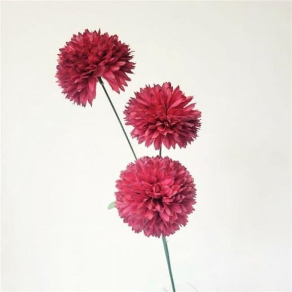 MDR Trading Inc. CM-GW252RD_Q01 Dark Red Pom Flower Spray Artificial Flower