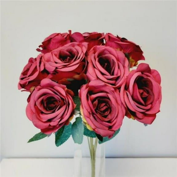 MDR Trading Inc. CM-GW533BU_Q01 Burgundy And Red Rose Bush Artificial Flowers