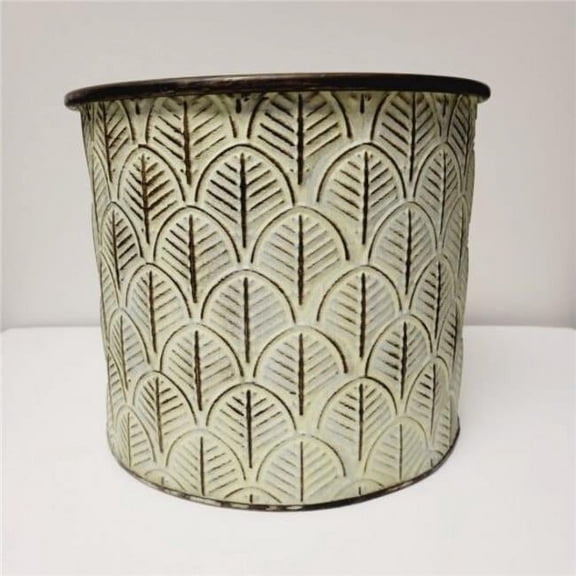 MDR Trading Inc. CM-NP176GR_Q01 Leaf Pattern Metal Bucket