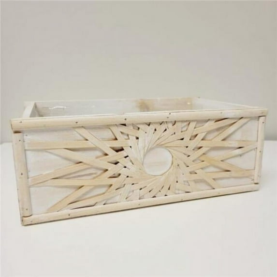 MDR Trading Inc. CM-NP178CR_Q01 Washed White Sunburst Pattern Decorative Box