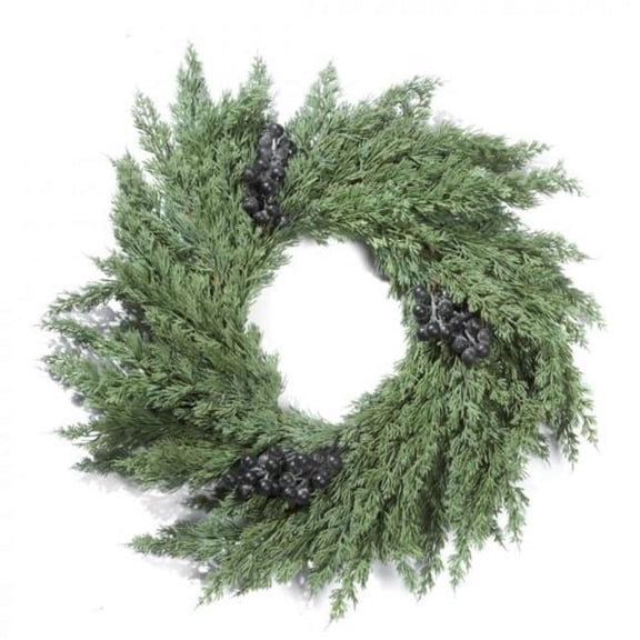 MDR Trading Inc. CM-OM468GR_Q01 Real Touch Juniper Wreath With Berries Wreath