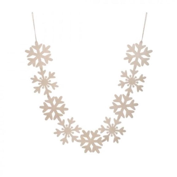 MDR Trading Inc. CM-RT774CR_Q01 Cream Felt Snowflake Garland