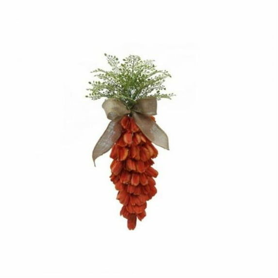 MDR Trading Inc. CM-RT964OR_Q01 Orange Tulip Carrot Door Piece With Bow Artificial Flower