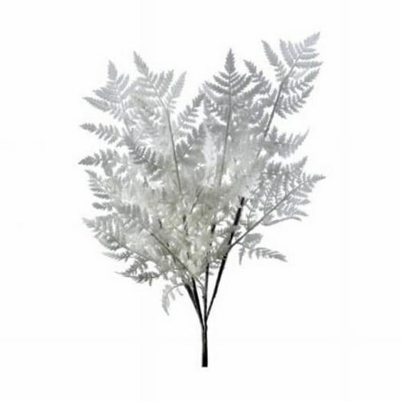 MDR Trading Inc. CM-RT984CR_Q01 Cream Flocked Bleached Fern Bush Faux Plants And Trees
