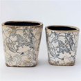 thumbnail image 1 of MDR Trading Inc. FP-ECX-041 Set Of 2 Antique Cream,Blue And Brown Glazed Ceramic Planters, 1 of 2