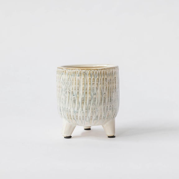 MDR Trading Inc. FP-ECX-172-S_Q01 Footed Ceramic With Dripping Paint Design Planter