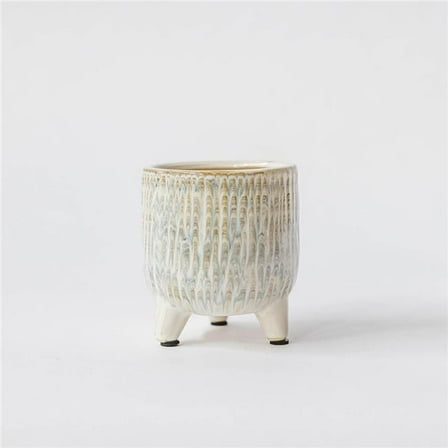 MDR Trading Inc. FP-ECX-172-S_Q01 Footed Ceramic With Dripping Paint Design Planter