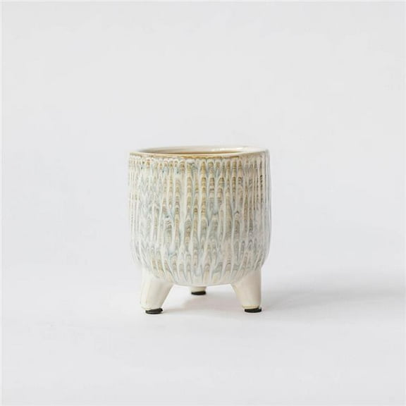 MDR Trading Inc. FP-ECX-172-S_Q01 Footed Ceramic With Dripping Paint Design Planter