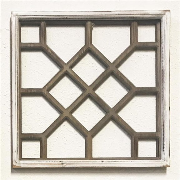 MDR Trading Inc. FP-FHB-058_Q01 Brown And Washed White Geometric Pattern Square Wall Decor