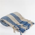 thumbnail image 1 of MDR Trading Inc. FP-IMT-003_Q01 Beige And Blue Striped Cotton Throw, 1 of 2