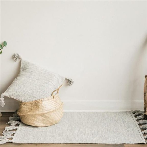 MDR Trading Inc. FP-IMT-039-Rg_Q01 Woven Gray And Cream Pattern With Corner Tassels Rug