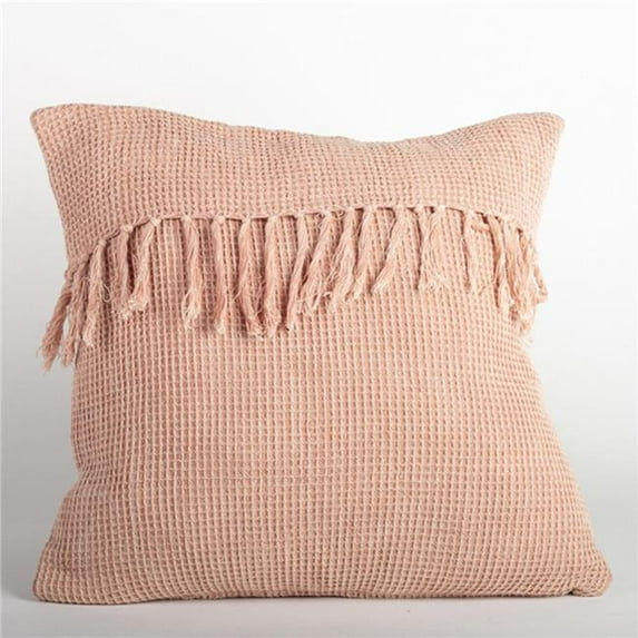 MDR Trading Inc. FP-IMT-097-C-P_Q01 Peach Waffle Weave With Tassels Cushion Cover
