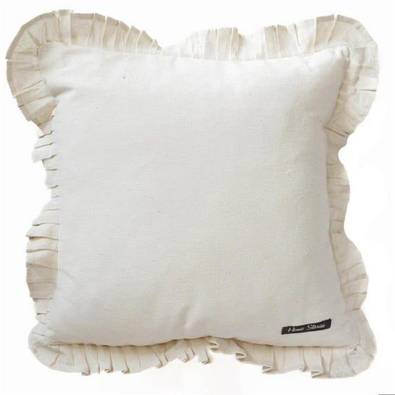 MDR Trading Inc. FP-IMT-131-C-Wt_Q01 Square Cream With Ruffled Pleated Edges Cushion Cover