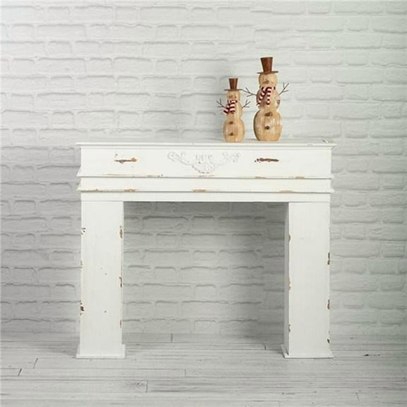 MDR Trading Inc. FP-JLS-046-WT Rustic White Fireplace Front With Mantle